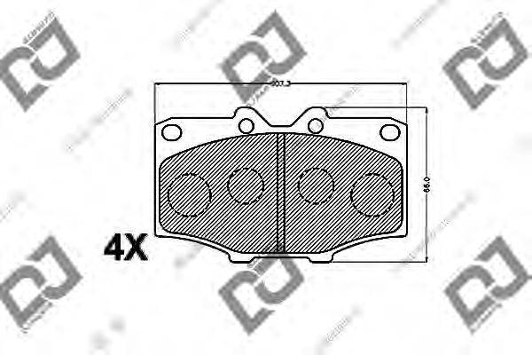 DJ PARTS BP1254 Комплект гальмівних колодок, дискове гальмо