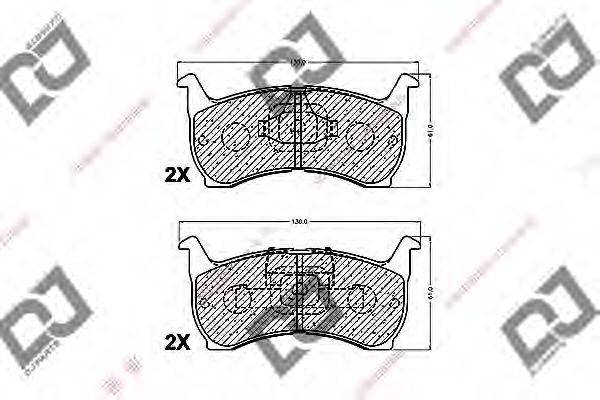 DJ PARTS BP1256 Комплект гальмівних колодок, дискове гальмо