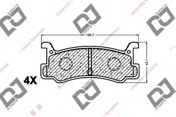 DJ PARTS BP1259 Комплект гальмівних колодок, дискове гальмо