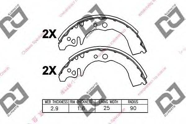 DJ PARTS BS1083 Комплект гальмівних колодок