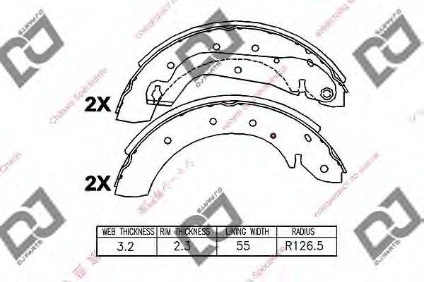 DJ PARTS BS1143 Комплект гальмівних колодок