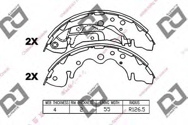 DJ PARTS BS1156 Комплект гальмівних колодок