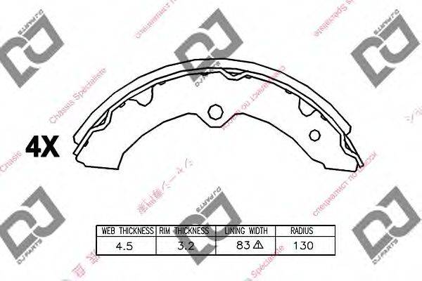 DJ PARTS BS1205 Комплект гальмівних колодок