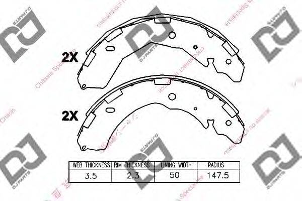 DJ PARTS BS1370 Комплект гальмівних колодок