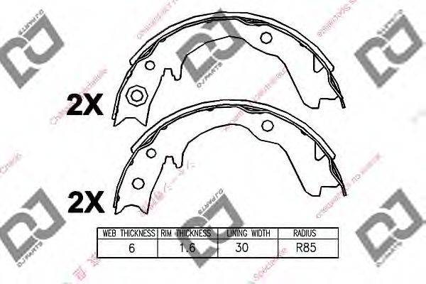 DJ PARTS BS1378 Комплект гальмівних колодок