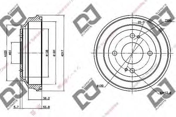 DJ PARTS BR1078 Гальмівний барабан