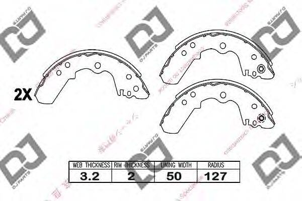 DJ PARTS BS1030 Комплект гальмівних колодок