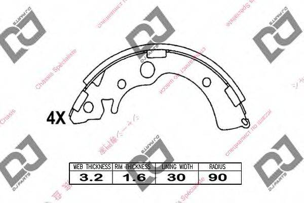 DJ PARTS BS1055 Комплект гальмівних колодок