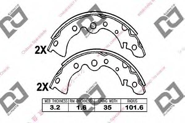 DJ PARTS BS1110 Комплект гальмівних колодок