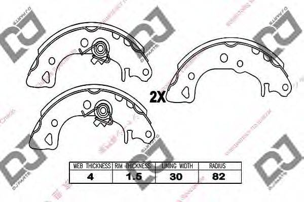 DJ PARTS BS1120 Комплект гальмівних колодок