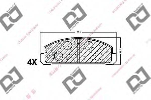 DJ PARTS BP1264 Комплект гальмівних колодок, дискове гальмо