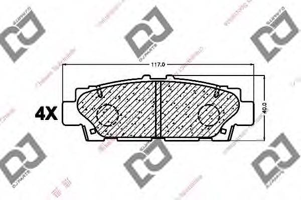 DJ PARTS BP1274 Комплект гальмівних колодок, дискове гальмо