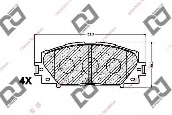 DJ PARTS BP1301 Комплект гальмівних колодок, дискове гальмо