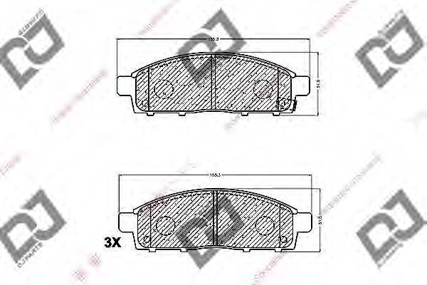 DJ PARTS BP1309 Комплект гальмівних колодок, дискове гальмо