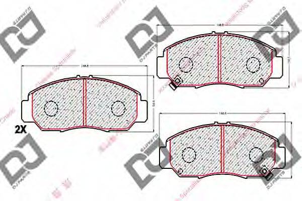 DJ PARTS BP1761 Комплект гальмівних колодок, дискове гальмо