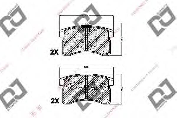 DJ PARTS BP1422 Комплект гальмівних колодок, дискове гальмо