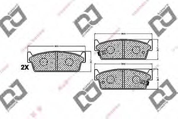 DJ PARTS BP1456 Комплект гальмівних колодок, дискове гальмо