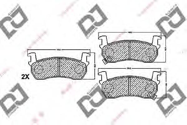 DJ PARTS BP1459 Комплект гальмівних колодок, дискове гальмо