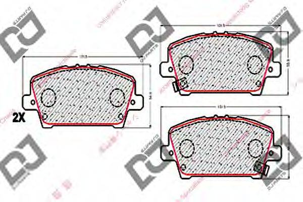 DJ PARTS BP1768 Комплект гальмівних колодок, дискове гальмо