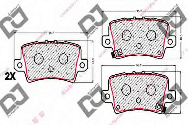 DJ PARTS BP1769 Комплект гальмівних колодок, дискове гальмо