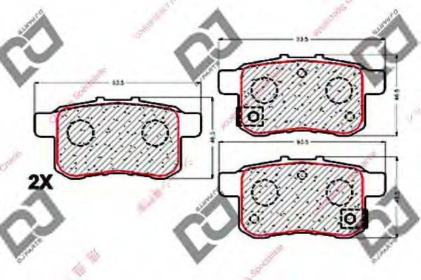 DJ PARTS BP1772 Комплект гальмівних колодок, дискове гальмо