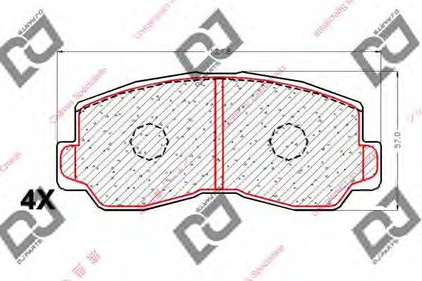 DJ PARTS BP1786 Комплект гальмівних колодок, дискове гальмо