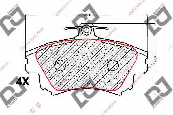 DJ PARTS BP1816 Комплект гальмівних колодок, дискове гальмо