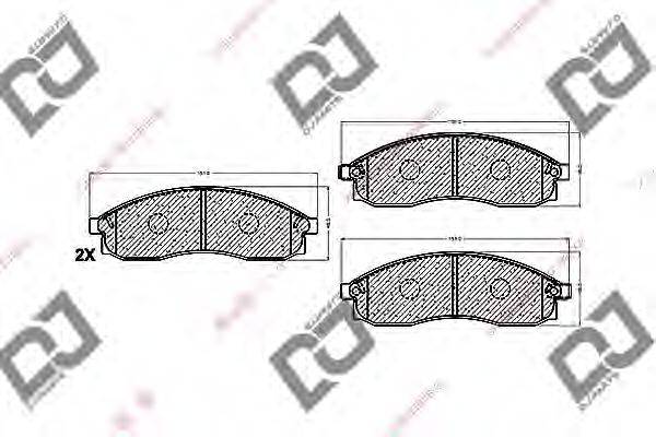 DJ PARTS BP1487 Комплект гальмівних колодок, дискове гальмо