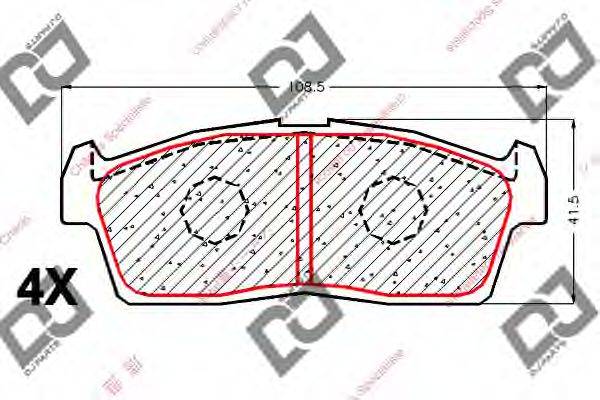 DJ PARTS BP1847 Комплект гальмівних колодок, дискове гальмо