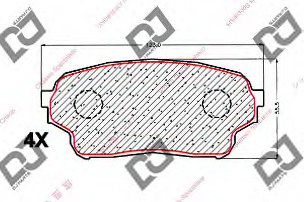 DJ PARTS BP1849 Комплект гальмівних колодок, дискове гальмо