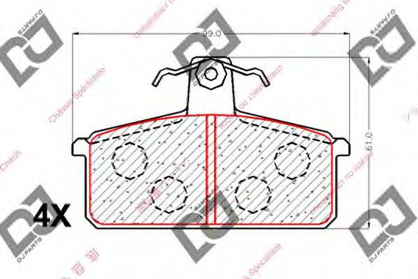 DJ PARTS BP1856 Комплект гальмівних колодок, дискове гальмо