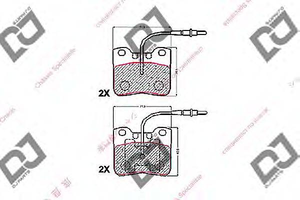 DJ PARTS BP1496 Комплект гальмівних колодок, дискове гальмо