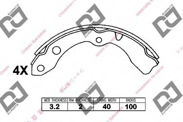 DJ PARTS BS1160 Комплект гальмівних колодок