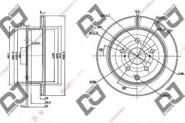 DJ PARTS BD1018 гальмівний диск