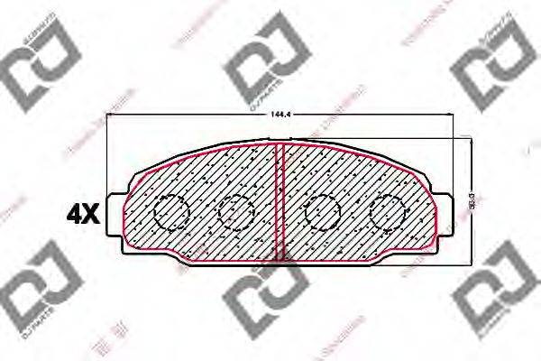 DJ PARTS BP1557 Комплект гальмівних колодок, дискове гальмо