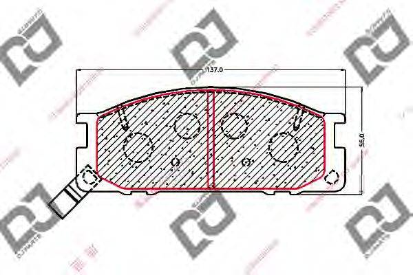 DJ PARTS BP1578 Комплект гальмівних колодок, дискове гальмо