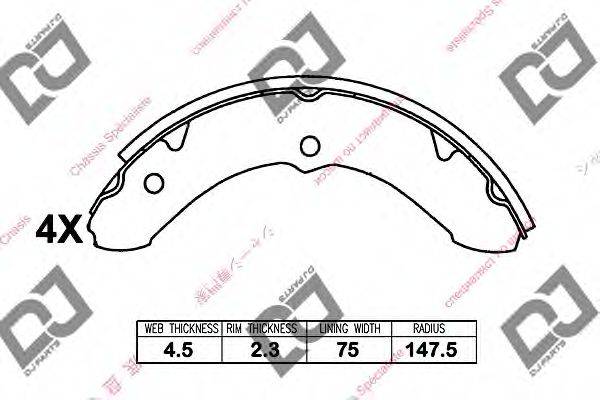 DJ PARTS BS1179 Комплект гальмівних колодок