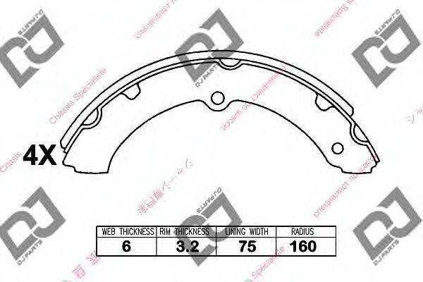 DJ PARTS BS1200 Комплект гальмівних колодок