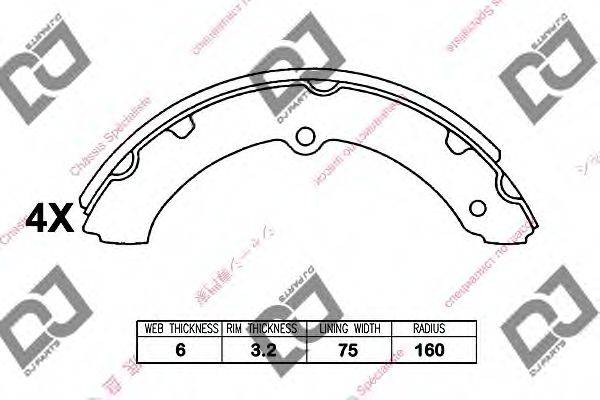 DJ PARTS BS1201 Комплект гальмівних колодок