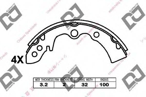 DJ PARTS BS1251 Комплект гальмівних колодок