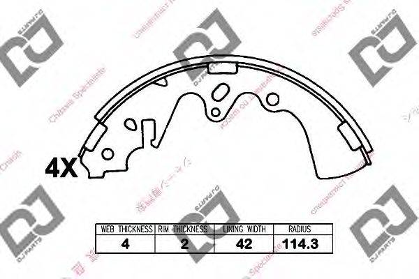 DJ PARTS BS1258 Комплект гальмівних колодок