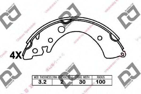 DJ PARTS BS1328 Комплект гальмівних колодок