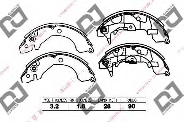 DJ PARTS BS1352 Комплект гальмівних колодок