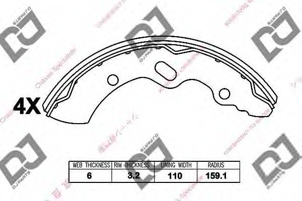 DJ PARTS BS1363 Комплект гальмівних колодок