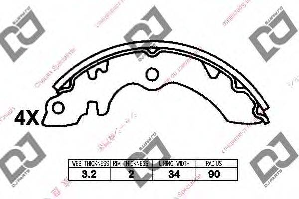 DJ PARTS BS1387 Комплект гальмівних колодок