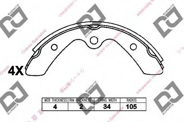 DJ PARTS BS1388 Комплект гальмівних колодок