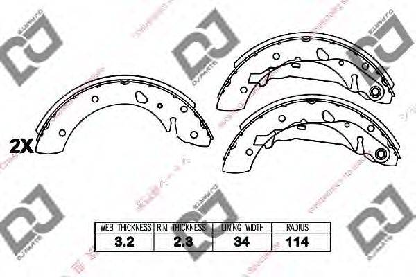 DJ PARTS BS1407 Комплект гальмівних колодок