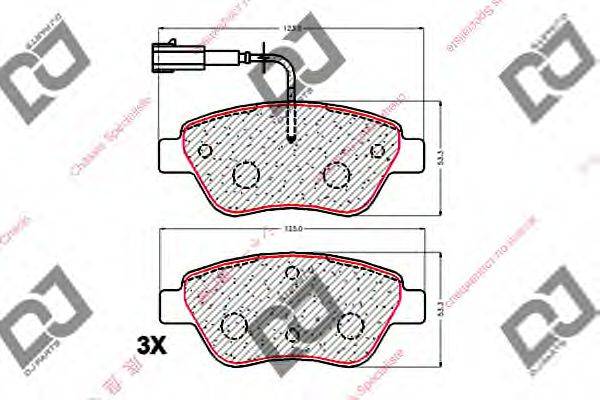 DJ PARTS BP1971 Комплект гальмівних колодок, дискове гальмо