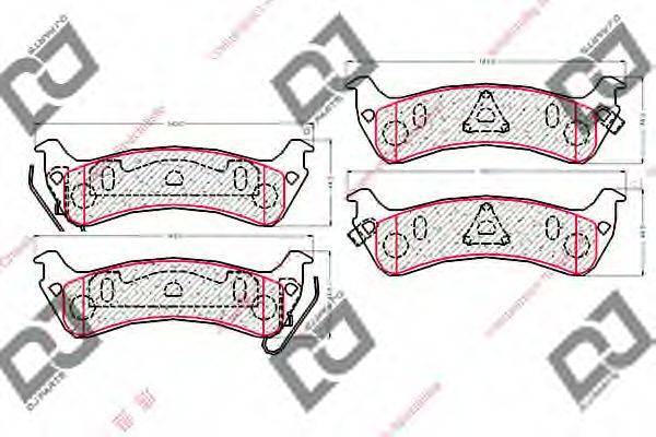 DJ PARTS BP2054 Комплект гальмівних колодок, дискове гальмо