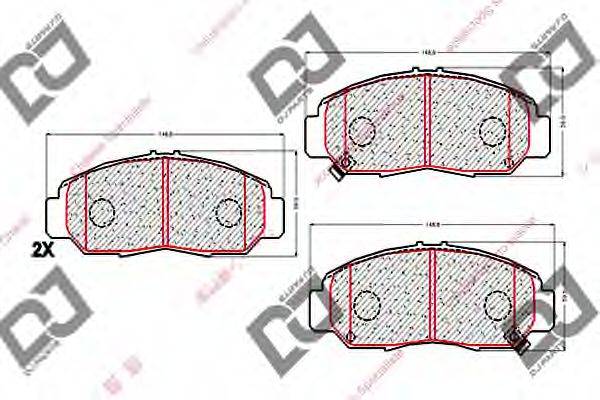 DJ PARTS BP1762 Комплект гальмівних колодок, дискове гальмо